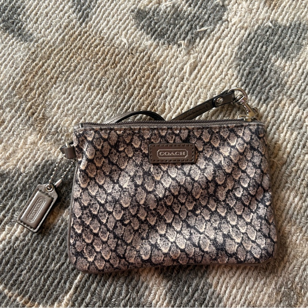 Coach Snake Print Wristlet